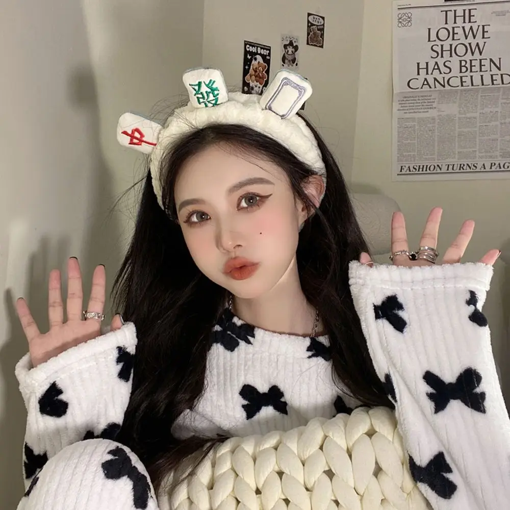 Trendy Large Wash Face Wide Side Autunno Inverno Per Ragazze Mahjong Hairbands Women Hair Hoop Coreano Head Wrap