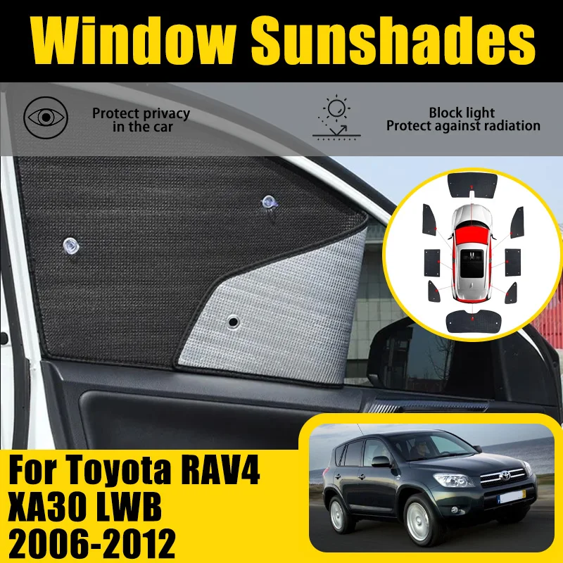 

Car Full Covers Sunshades For Toyota RAV4 LWB Vanguard XA30 2006-2012 2007 2008 Car Anti-UV Sun Visors Window Visor Accessories