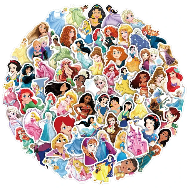 Disney Stickers Water Bottles  Waterproof Stickers Princess Kid -  10/30/50/100pcs - Aliexpress