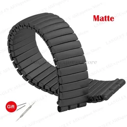 Flexible Stainless Steel Watch Band - Elastic Expansion Bracelet Accessories - 20mm (Black - Matte)