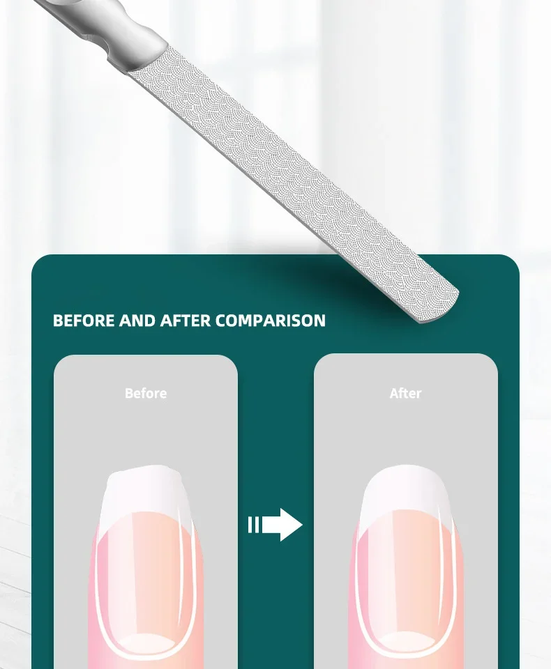 Description Picture 5 of itemOuriner High-Quality Double Sided Nail Files Stainless Steel Manicure Pedicure For Professional Finger Toe Nail Care Tools