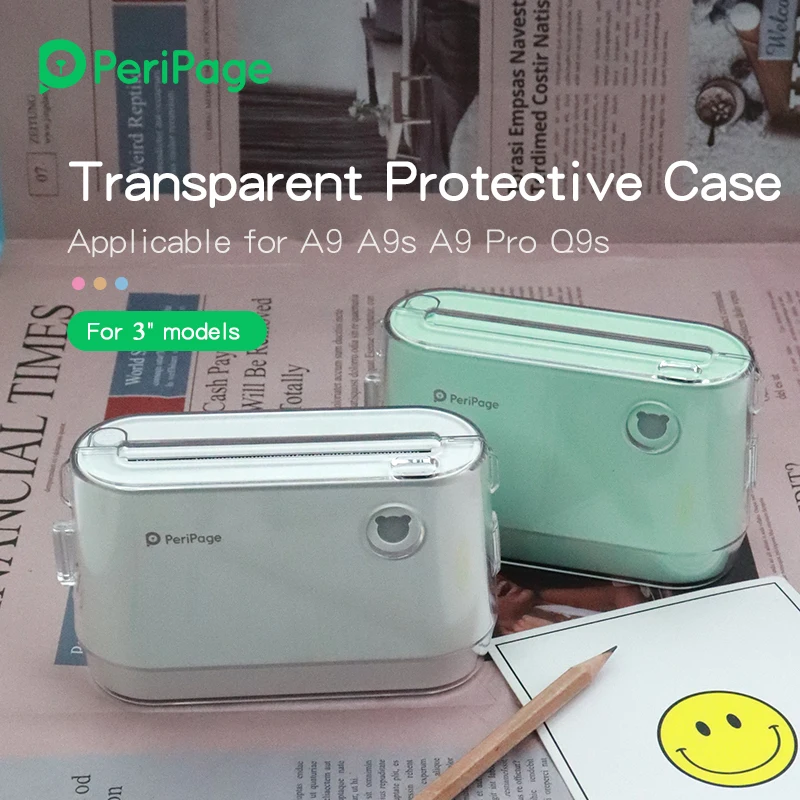 PeriPage A9S A9Pro A9Max Transparent Protection Case Shell Cover For Portable Bluetooth Thermal Printer A9 Series
