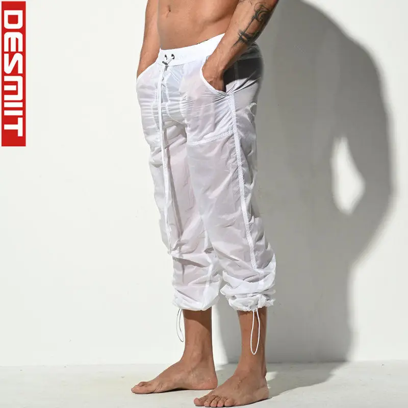 Transparent Swimwear Men Swimming Pants Beach Bermuda Surf Trousers Nylon Quick Dry Swiming Wear Long Trunks Desmiit Sexy Shorts swim trunks