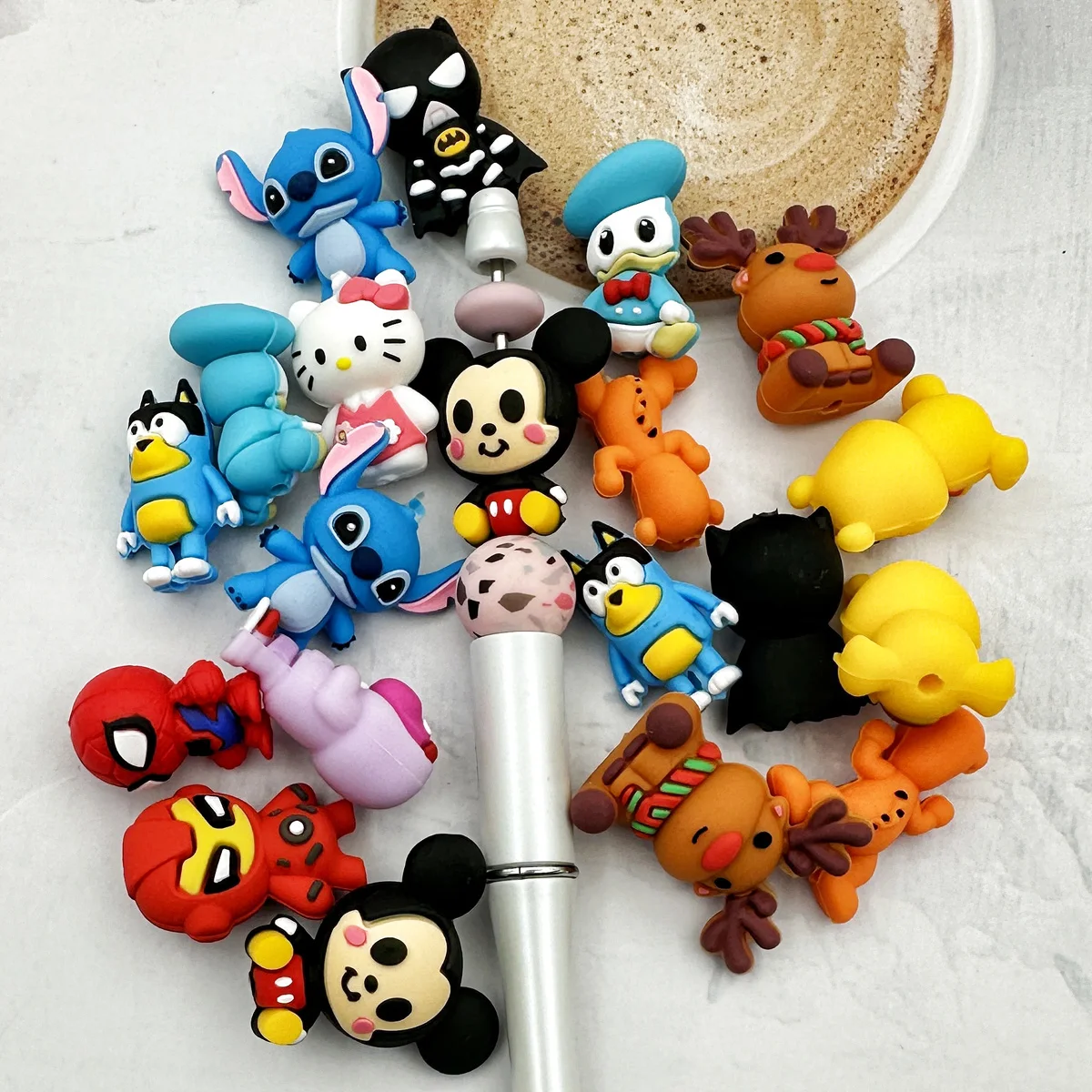 Silicone Beads Jewelry Accessories 10PCS 3D Silicone Beads DIY Originality 3D Beads Silicone Handmade DIY Pen Nipple Chain Jewelry Accessories