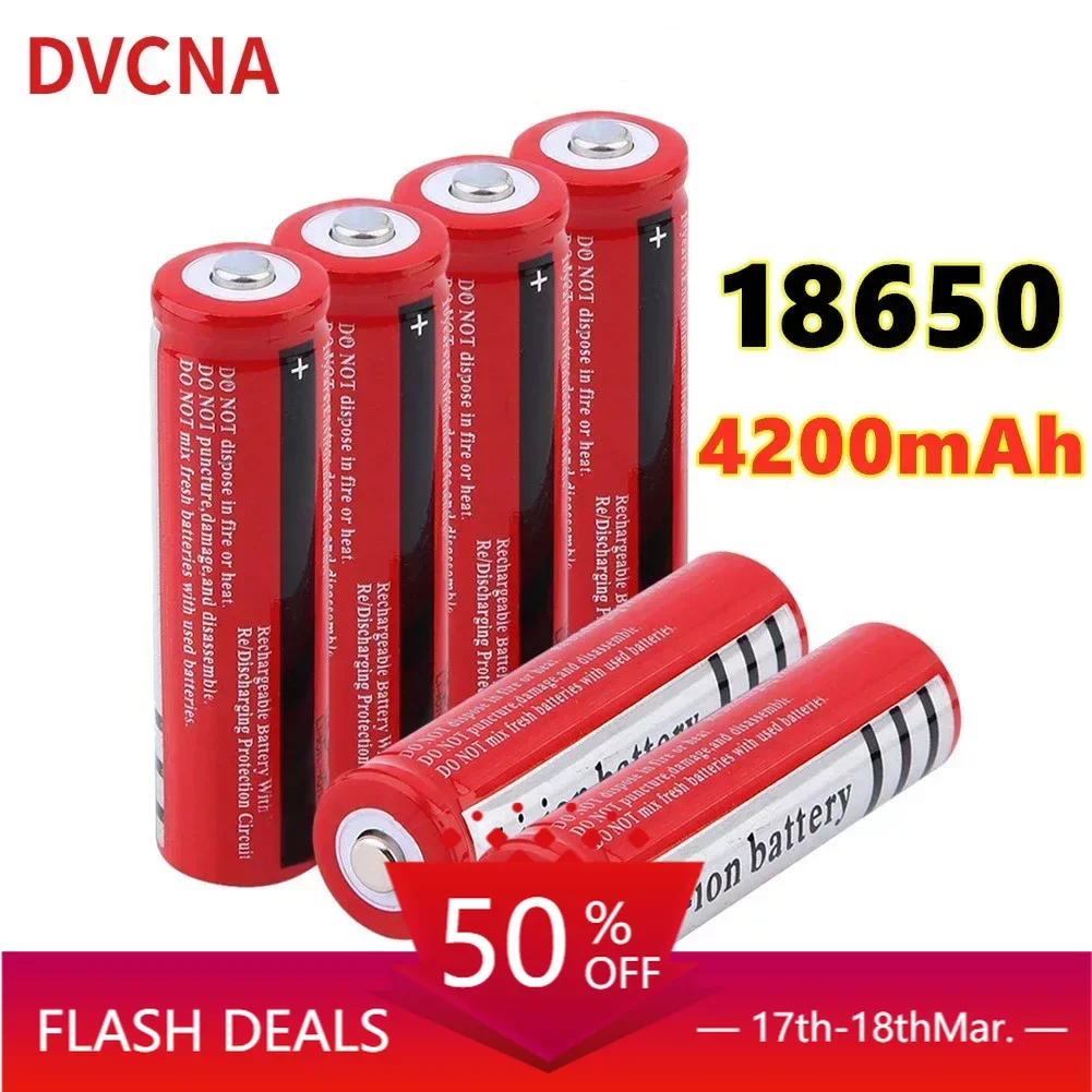 

18650 Battery 3.7V 4200mAh Rechargeable Liion Battery for Led Flashlight Torch Batery Litio Battery