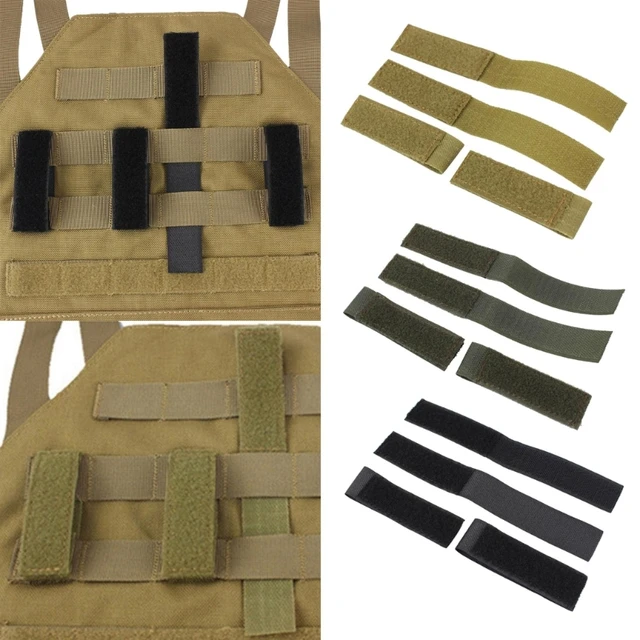 Tactical Molle Patch Panel Hook and Loop Patch Board Display Molle  Attachment for Backpack Vest DIY Badge and Insignia Patche (khaki-4pcs)