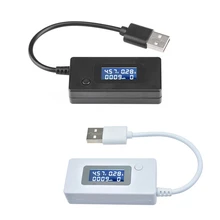 

LCD USB Charger Battery Capacity Voltage Current Tester Meter Detector Monitor Voltmeter Ammeter Load Resistor 2A/1A Switch