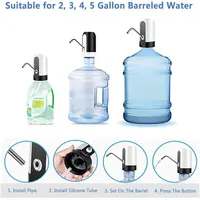 Tragbarer Wasserspender mit USB-Aufladung, elektrische Pumpe für 5-Gallonen-Flasche mit Verlängerungsschlauch, Fasswerkzeuge 1