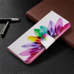 Elegant Magnetic Flip Leather Wallet Case with Artistic Paintings Design - Galaxy A15 (Sunflower)