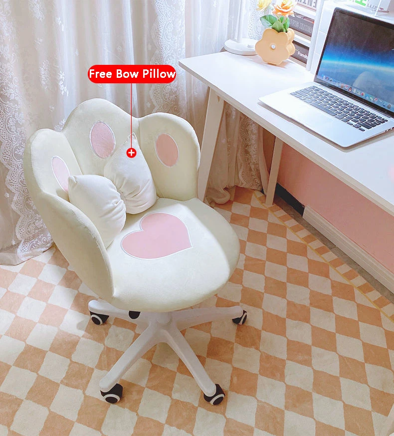 Description Picture 3 of itemBedroom Dormitory Computer Chair Home Office 360° Swivel Lift Chair Handrail Back Writing Desk Chair Dressing Stool Makeup Chair