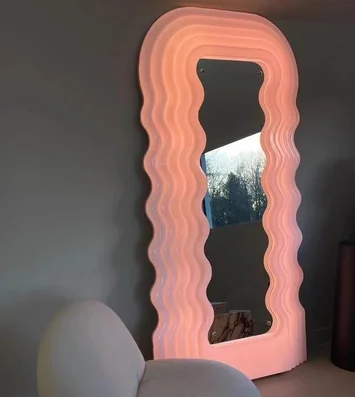 Espejo LED grande de cuerpo entero para decoración del hogar, marco  decorativo de diseño de lujo, luz nórdica inteligente, Espejo de pie  creativo para dama - AliExpress