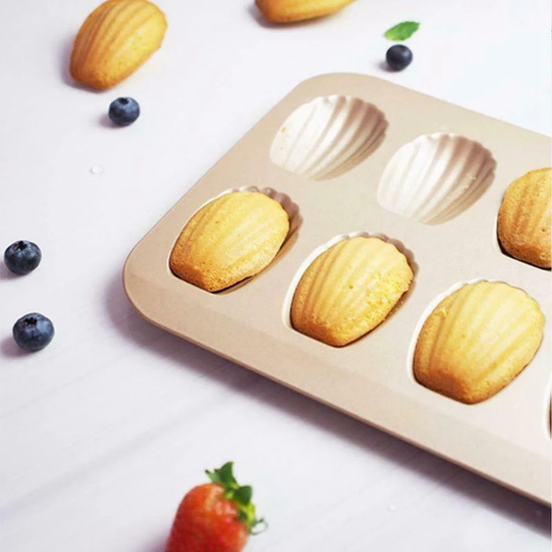 Shell Shaped Nonstick Madeleine Pan Carbon Steel Mold Baking Mould Tools 12Cup cake mould