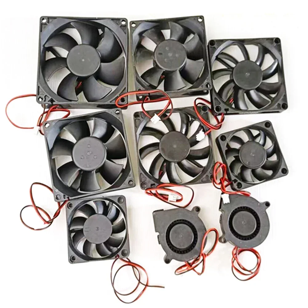 5015 6015 8015 8025 9025 DC 12V 24V Cooling Fan Double Ball Bearing Brushless Motor Case Quiet 60mm 80mm 90mm for 3D Print 2PIN