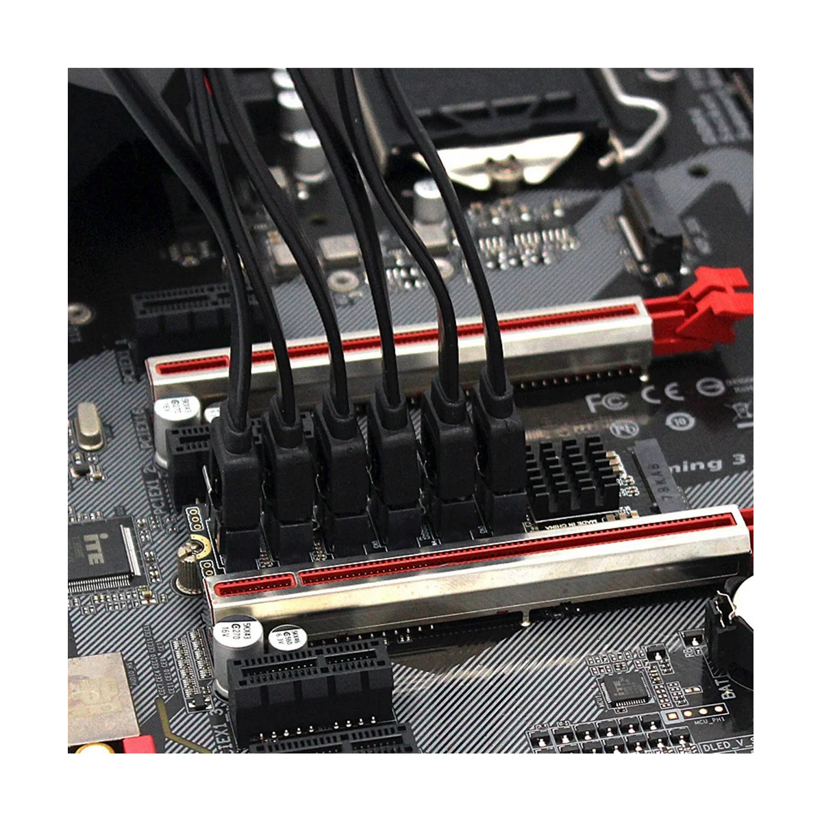 

Плата расширения M.2 MKEY PCI-E, плата расширения M.2 NVME на SATA3.0 PCIE на SATA 6Gpbsx6-Port, ASM1166, поддержка функции PM