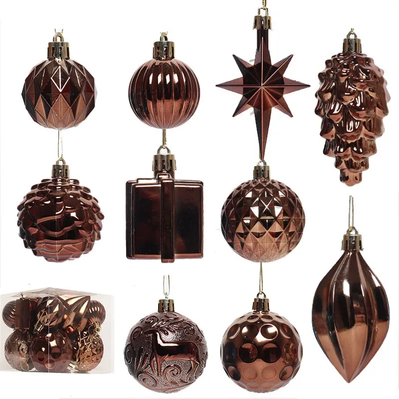 thumbnail image 1 of 12 piezas de bolas de Navidad para decoración de árbol de Navidad, colgantes de plástico con forma especial, esferas navideñas de Año Nuevo, 1 of 5