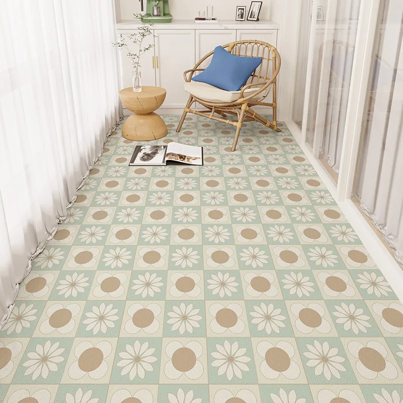 Balcony Floor Mat Kitchen Mats Waterproof Sun-proof Carpet PVC Leather Nonslip Wear-resistant Rug Home Decoration Ковер 러그 Tapis 3