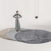Modern Minimalist Rugs for Bedroom Large Area Living Room Decoration Round Carpet Fluffy Soft Lounge Rug Home Solid Non-slip Mat 1