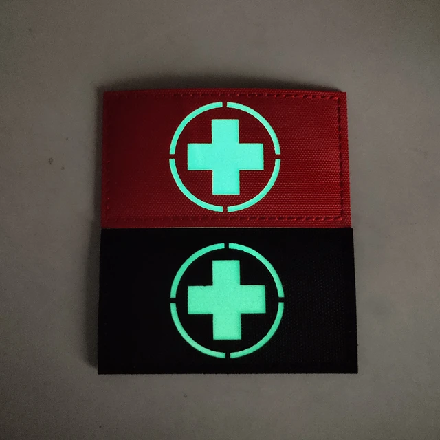 Red First Aid Kit Patch (3.5 Inch) Velcro Badge (Hook & Loop