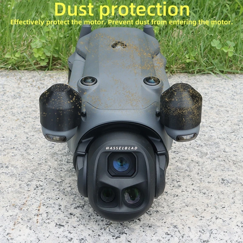 Acheter Capuchons Moteur Anti-poussière et Anti-collision TPU pour DJI Mavic 4 Pro - lot de 4, vue de face du drone équipé.