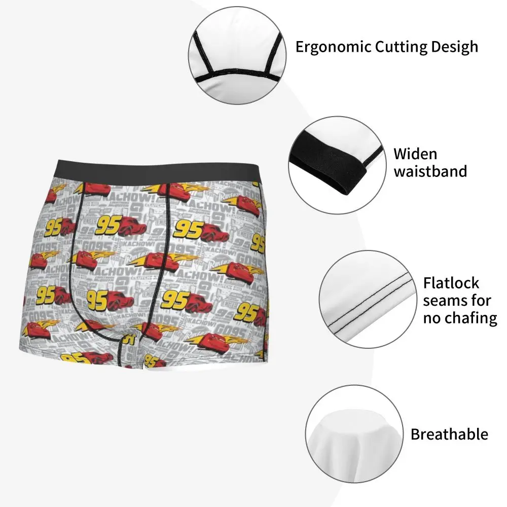 Custom Lightning McQueen Car Collage Boxers Shorts Men's Briefs Underwear Cool Underpants