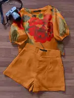 2024 ZANZEA Summer Short Sets Women Outfits 2PCS Elegant Short Sleeve Floral Blouse Pant Suit Fashion Tracksuit Matching Sets - Image 3
