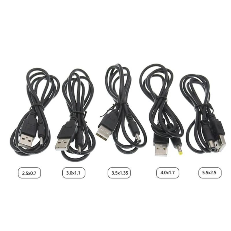 Universal USB to DC Power Extension Cable Connector - Versatile Multi-Size Plug Adaptors