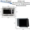 RecPro RV Convection Microwave Stainless Steel 1.1cu. ft. | 120V | Appliances | Direct Replacement for High Pointe and Greystone 3