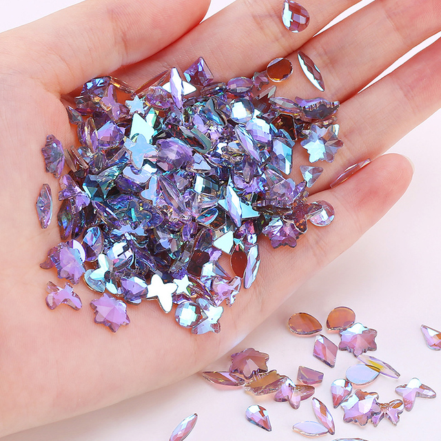 Nail Shaped Drill Rhinestones Parts Crystal Drop Rhombus Arrow Colorful Flatback Stones 3D Gems Nails Art Decoration