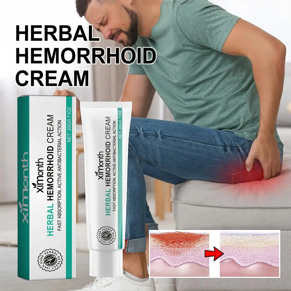 Hemorrhoids Ointment for Pain Swelling Bleeding Relief Herbal Cream for Internal & External Piles Therapy