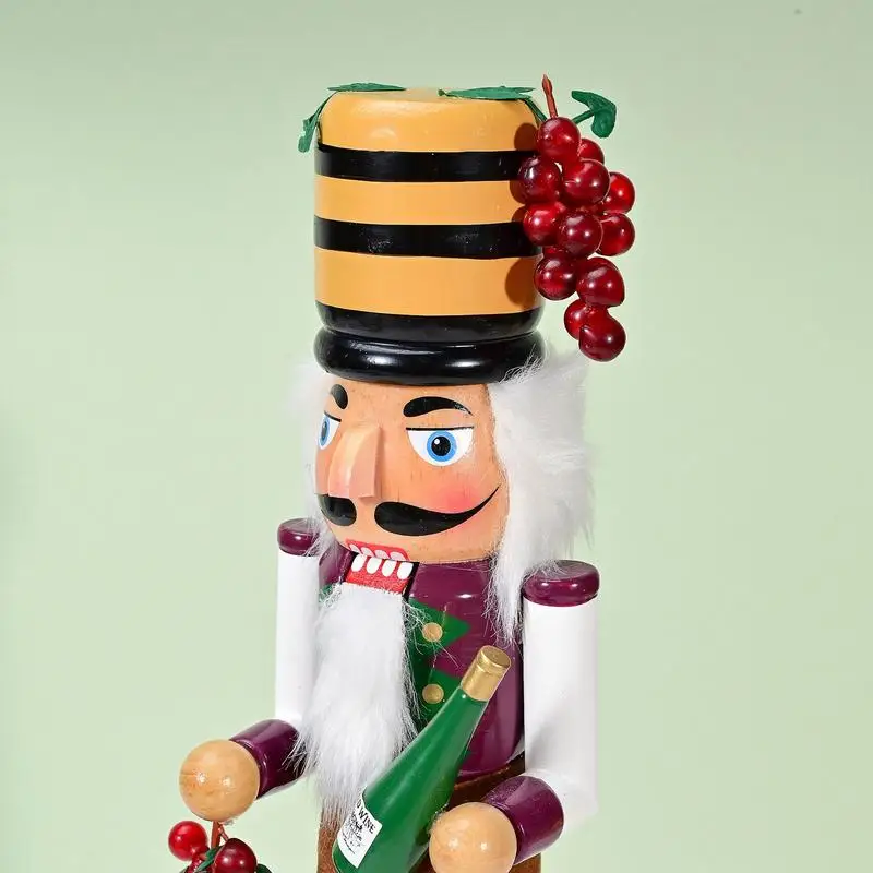 Elegant Wooden Wine Nutcracker for Christmas Decor