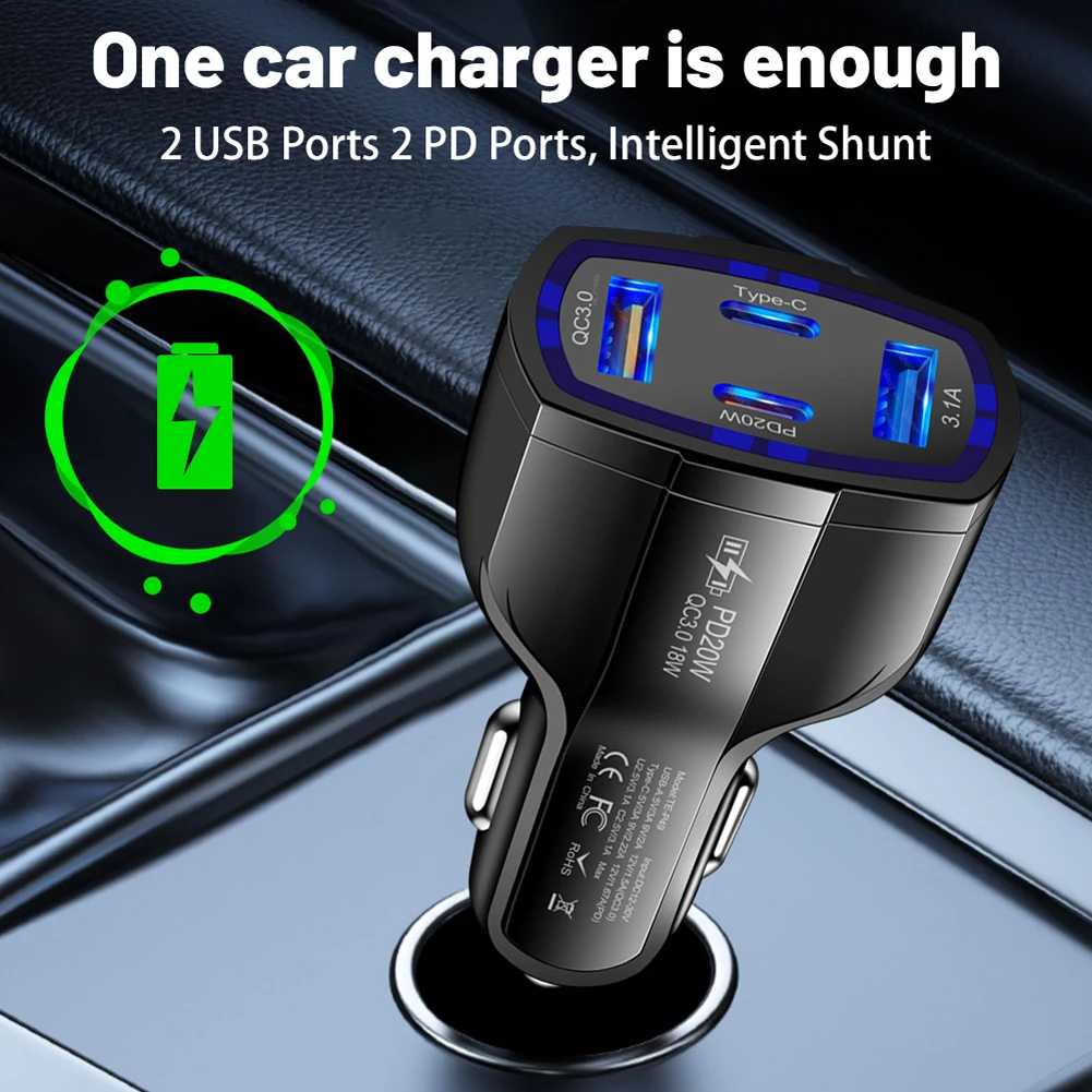    , 4 in 1, PD 20W, 2USB + 2PD ޴ , USB Tyoe C, ȭ, Ｚ, 12-30V