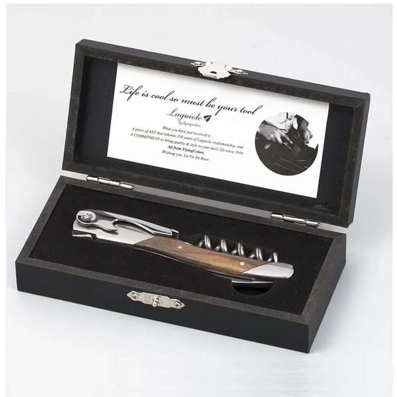 

Professional Wine Bottle Openers Waiter Can Corkscrew Sommelier Knife Foil Cutter Olive Wood Handle in Wood Gift Box