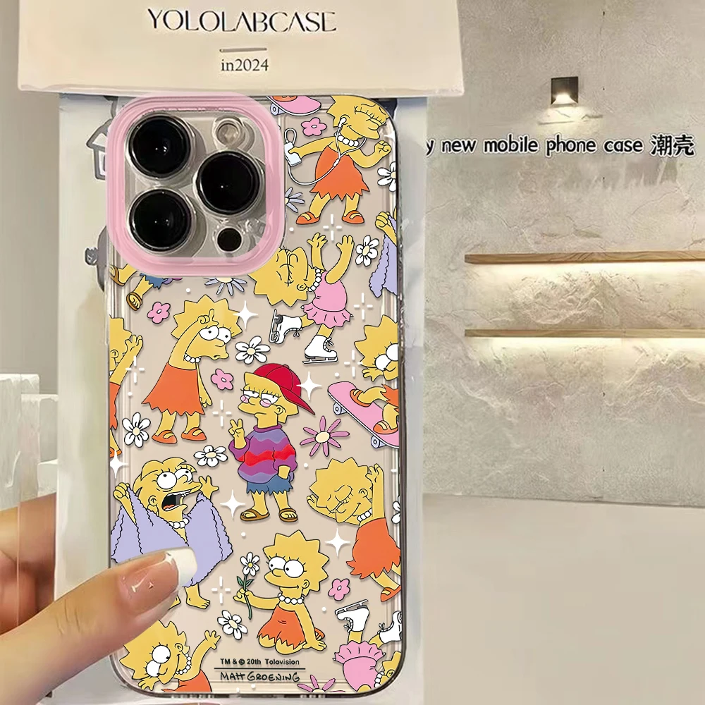 Cartoon Cute Simpsons Clear Back Phone Case