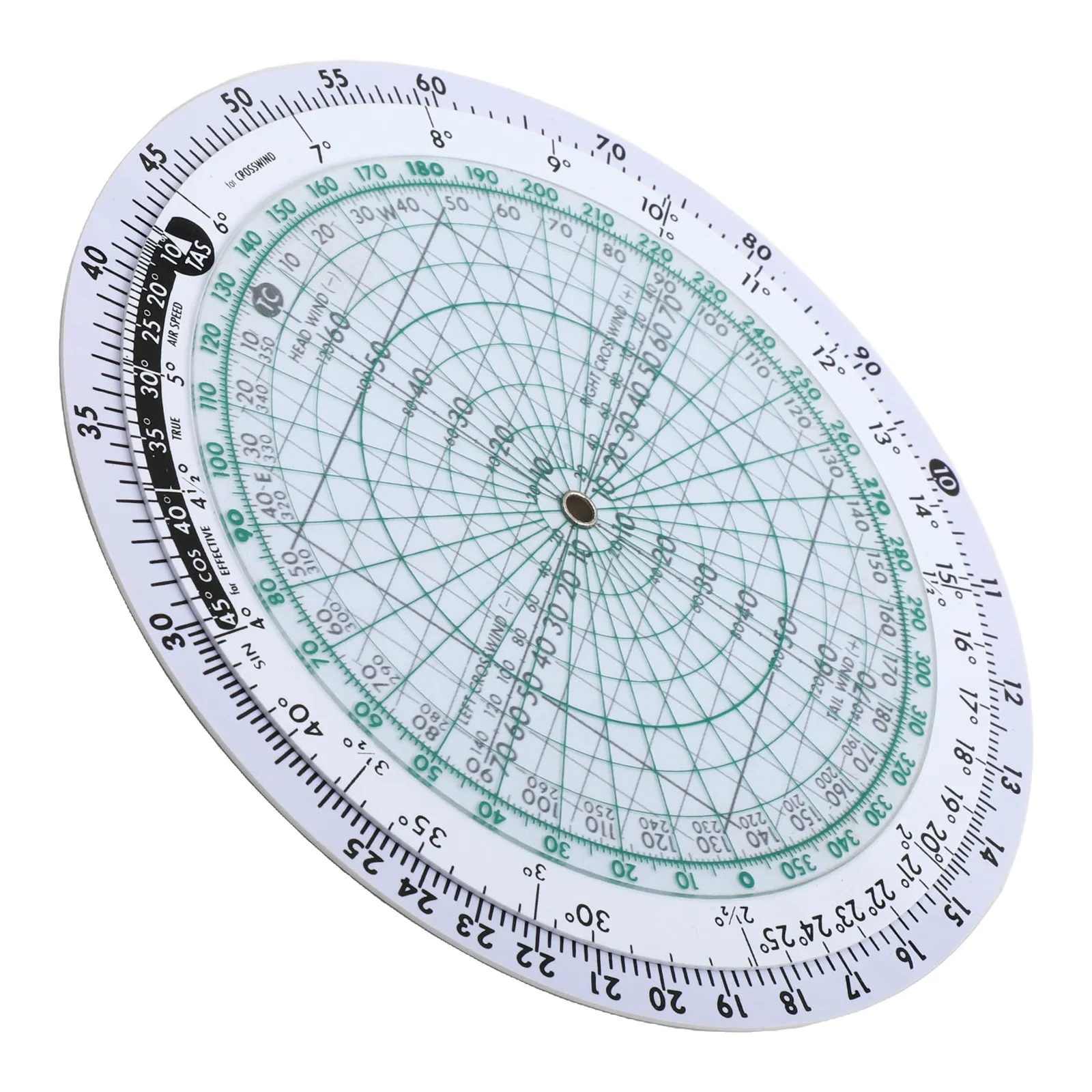 Aviation Navigation Circular Flight Computer and Plotter Slide Rule