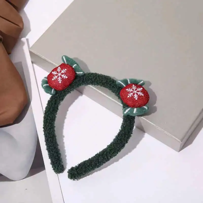Christmas Hair Accessories Not Stuck Plush Headwear Holiday Net Red Hair Accessories Butlers Ear Plastic/resin Hoop