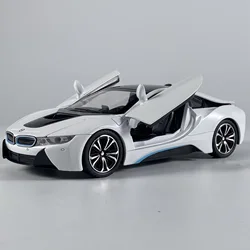 BMW I8 Super Hybrid Coupe Alloy Sports Car Model - High Simulation with Sound and Light Features (White)