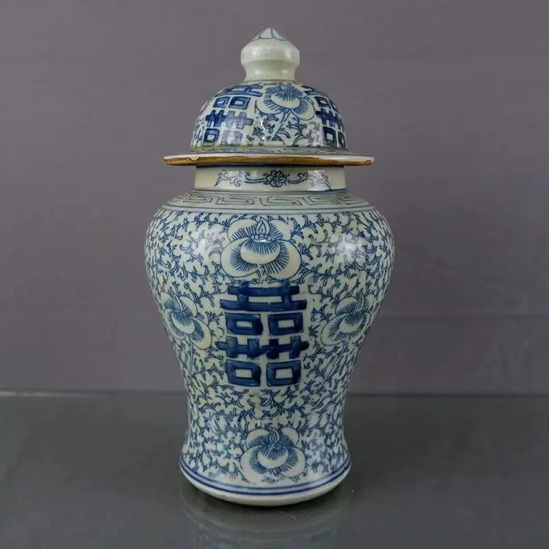 Exquisite Chinese Blue and white porcelain Flower patterned general jar vase 2