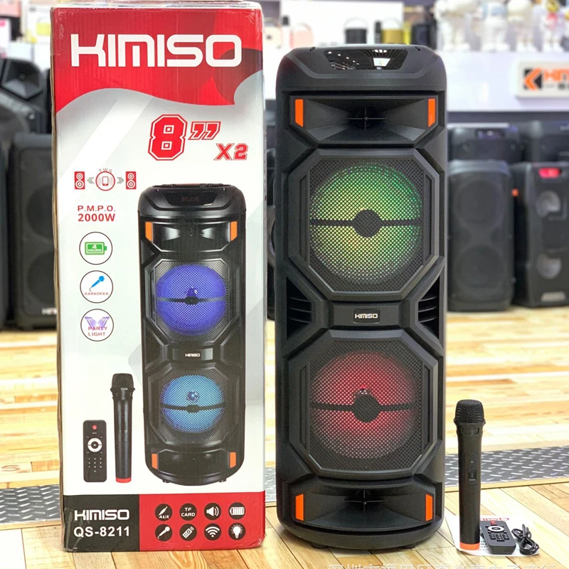 

New Dual 8-Inch Bluetooth Speakers 2000W High Power Wireless Karaoke Speakers Outdoor Square Dance Party High Fidelity Subwoofer
