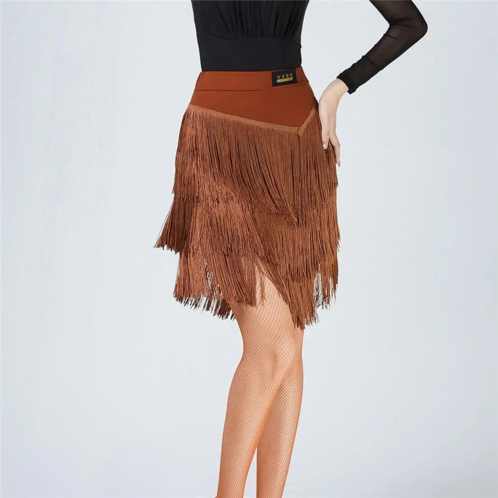 

Latin dance dress new training dress female big size adult half skirt fringe skirt 5XL Competition dance performance costumes