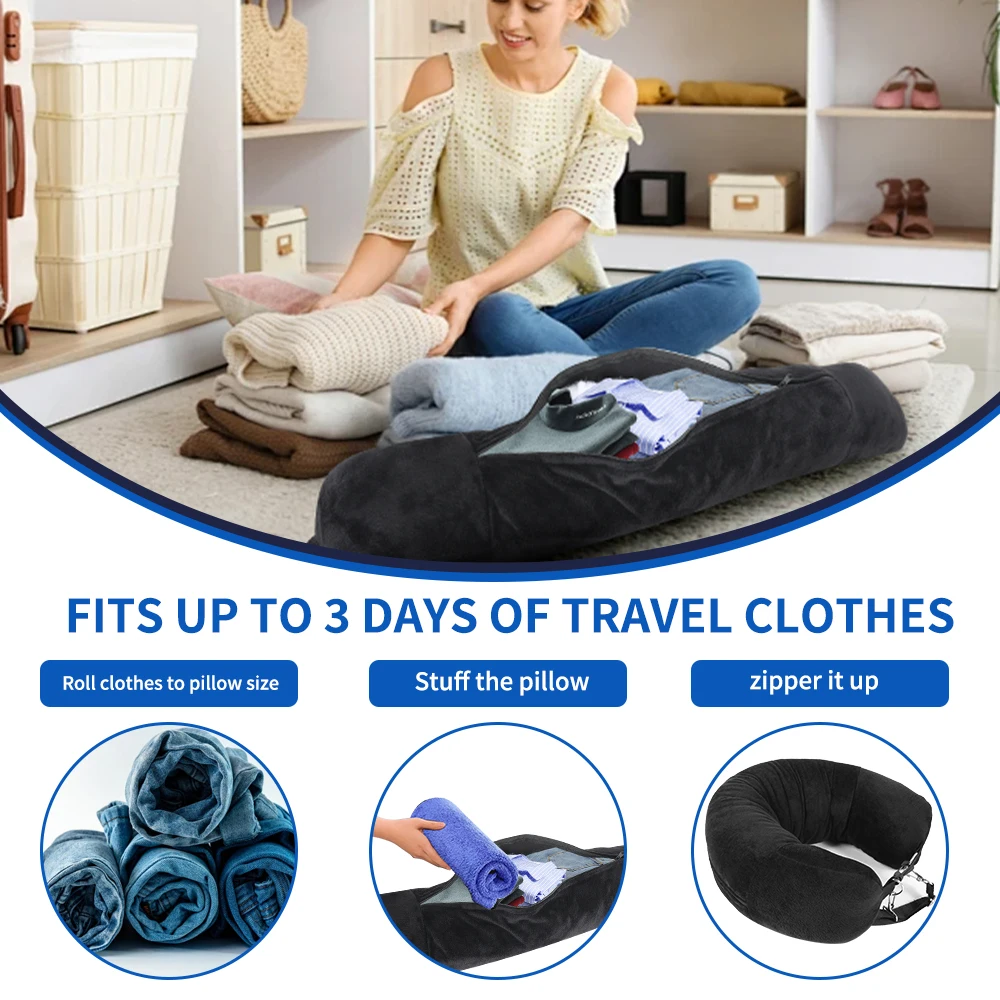 Travel Neck Pillow with Storage 3