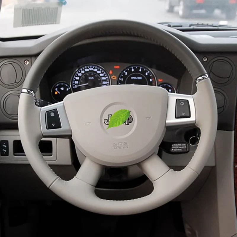 

DIY Car Steering Wheel Cover Car Accessories For Jeep Commander Compass Cherokee Renegade Black Smooth&Perforated Beige Leather