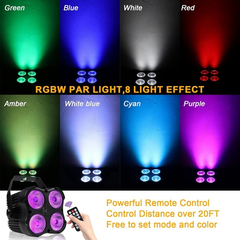 RGB LED 파 라이트, 사운드 활성화 무대 파 라이트, 원격 및 DMX 제어 라이트, 결혼식 축제 파티 바