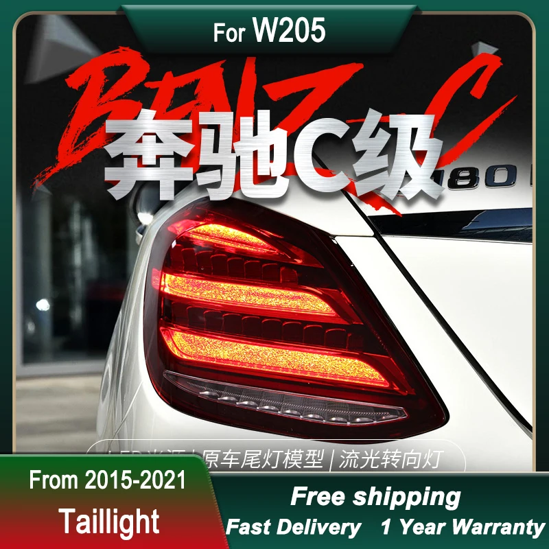 

Car Tail Lights For Mercedes-Benz C Class W205 2015-2021 to Maybach style led Dynamic Turn Signal Light Tail Lamp Assembly