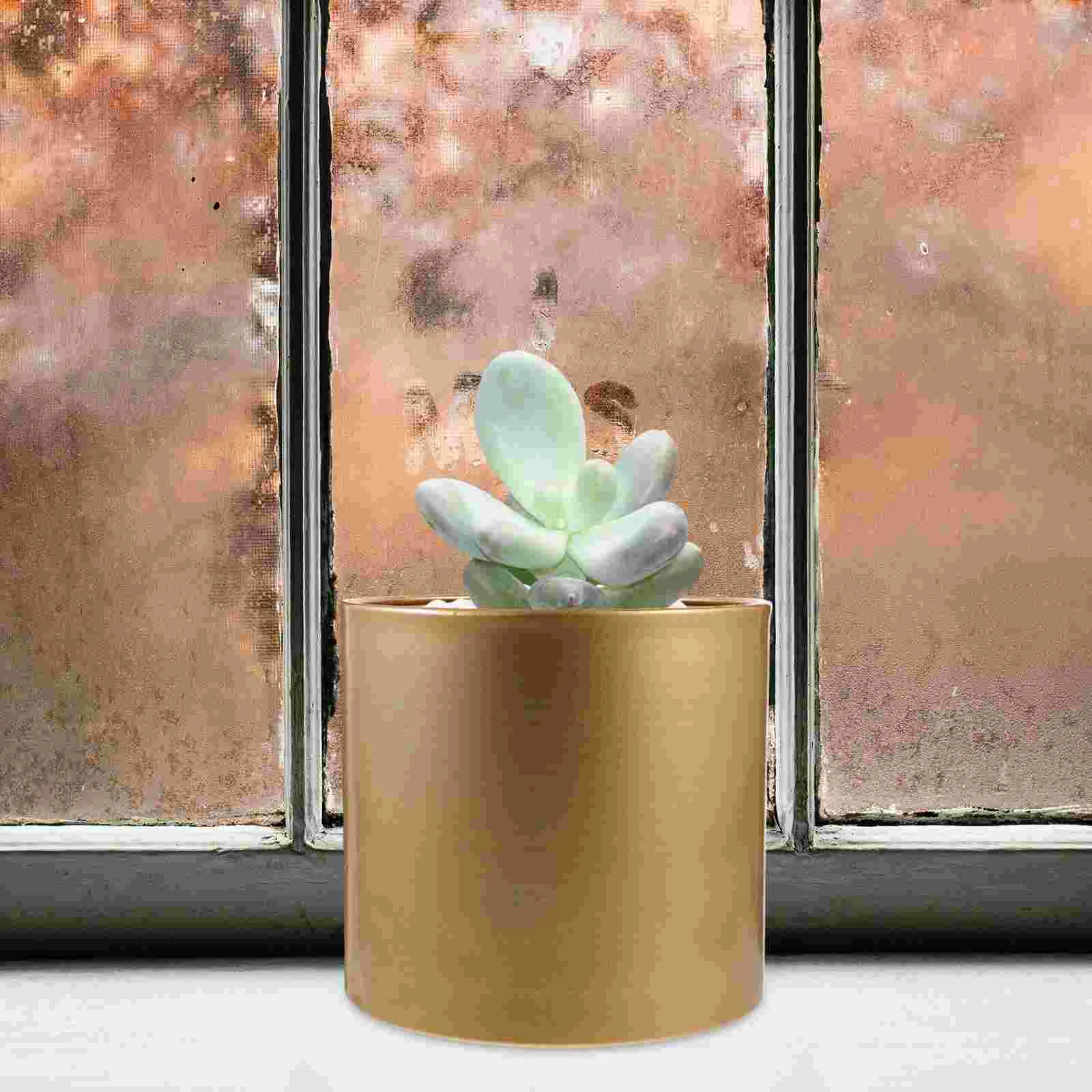 

Винтажный металлический цветок горшки для комнатных растений, цилиндрическая ваза, горшок для растений на открытом воздухе, горшок для растений, горшок для растений, Декор
