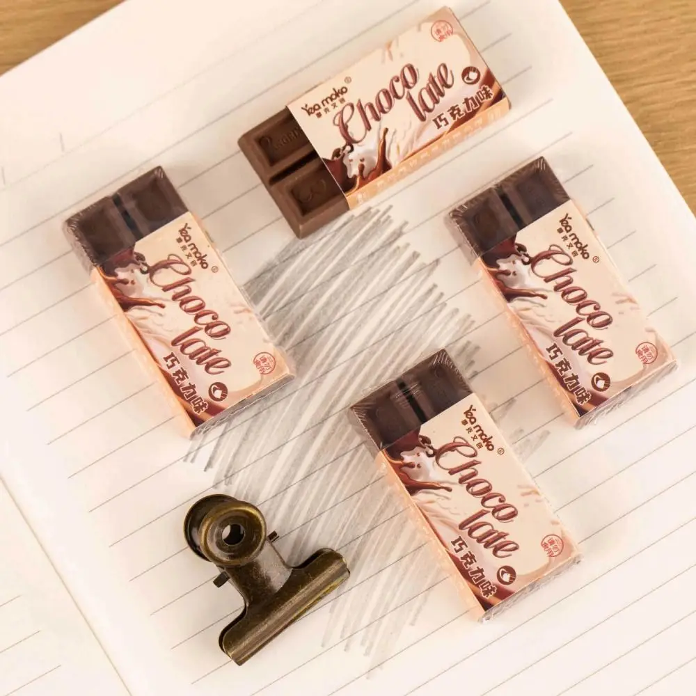 Scented Chocolate Eraser Stationery Kawaii Novelty Pencil Rubber Creative Cute Wiping Eraser Students 4