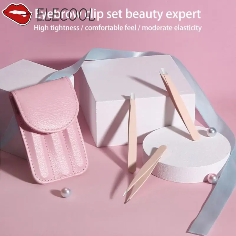 Stainless Steel Eyebrow Tweezers Point Tip/Slant Tip/Flat Tip Hair Removal Makeup Tool Kits With Bag