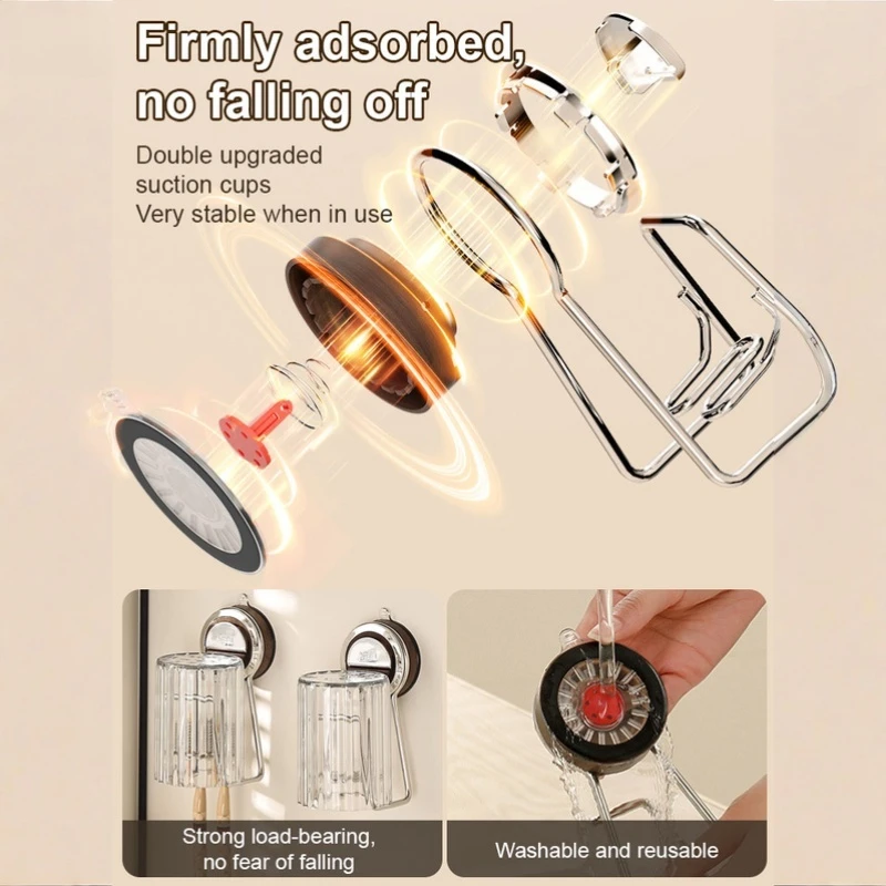Nonslip Toothbrush Holder Mouthwash Cup Holder Vintage Modern nopunch Adjustable angle Bathroom Strong adsorption Detachable