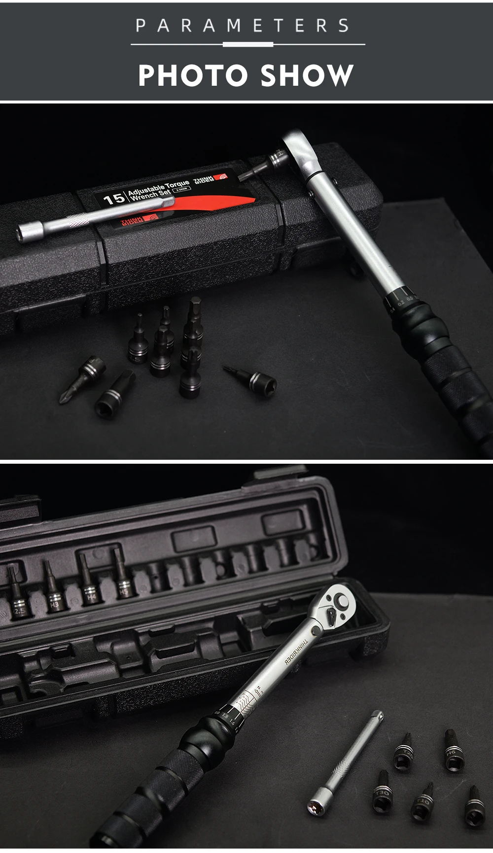 ThinkRider Professional NL-15 PRO Bicycle Bike Torque Wrench 2-20N·m Allen Key Tool Socket Spanner Set Kit