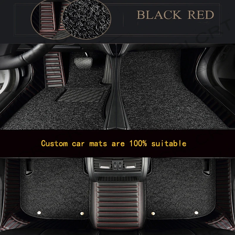 

CRLCRT horizontal grain double layer car leather foot pad for geely atlas emgrand ec7 X7 FE1 Emgrand car accessories floor mats