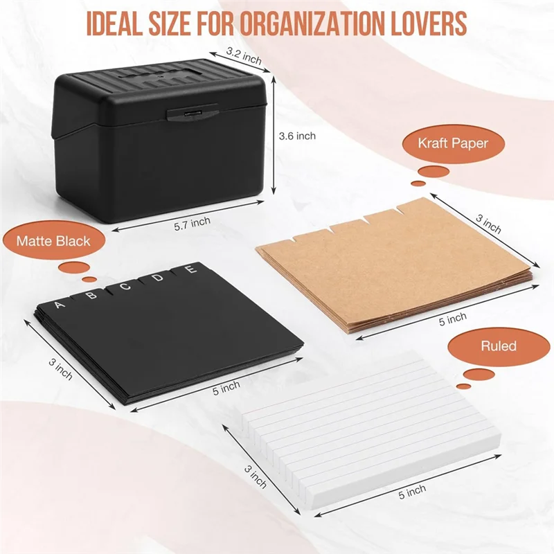잠금 장치가 있는 3인치x5인치 색인 카드 홀더, 색인 카드 상자 정리함, 가정용 레시피 주소 사무실용